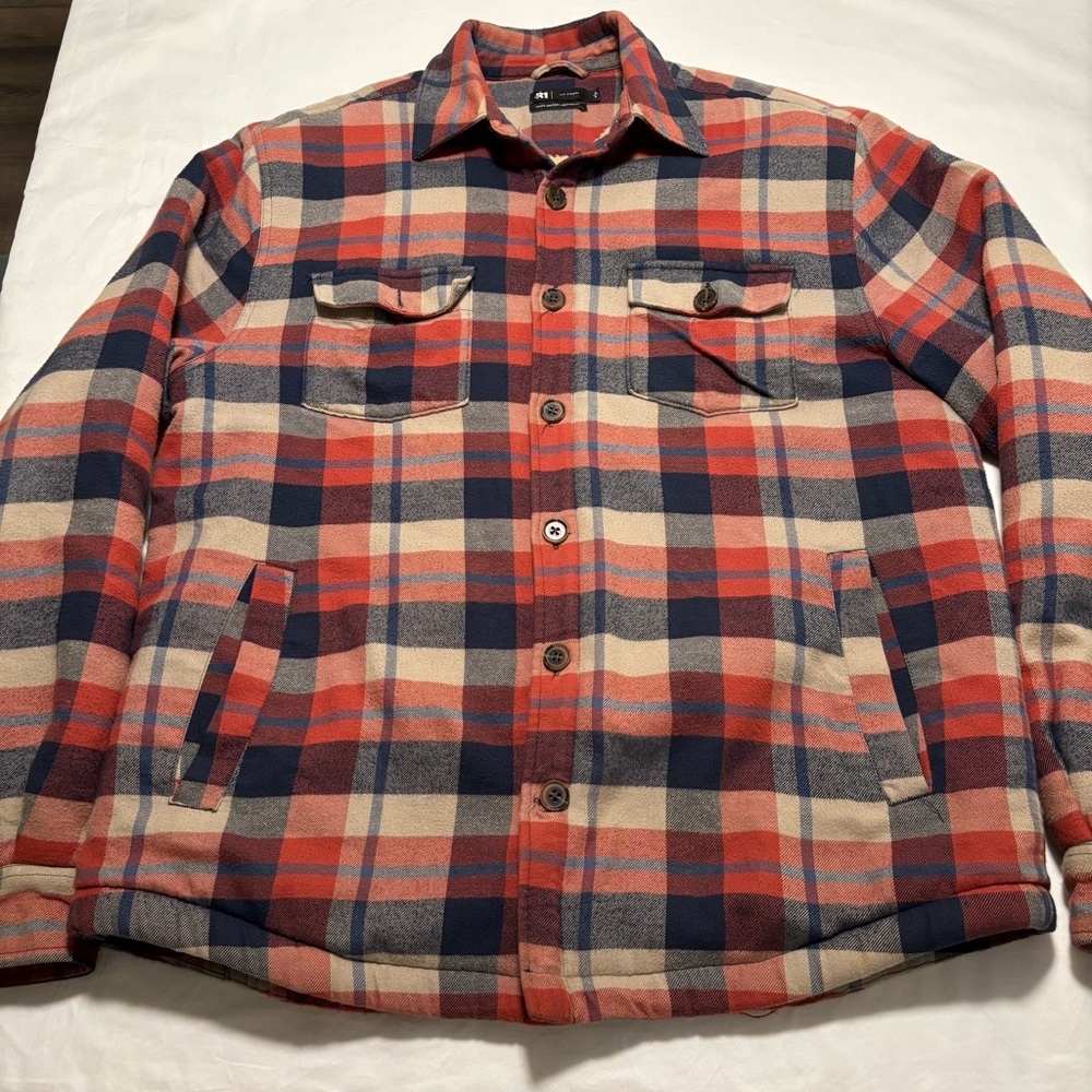 Simons Red and Blue Plaid Fleece Jacket